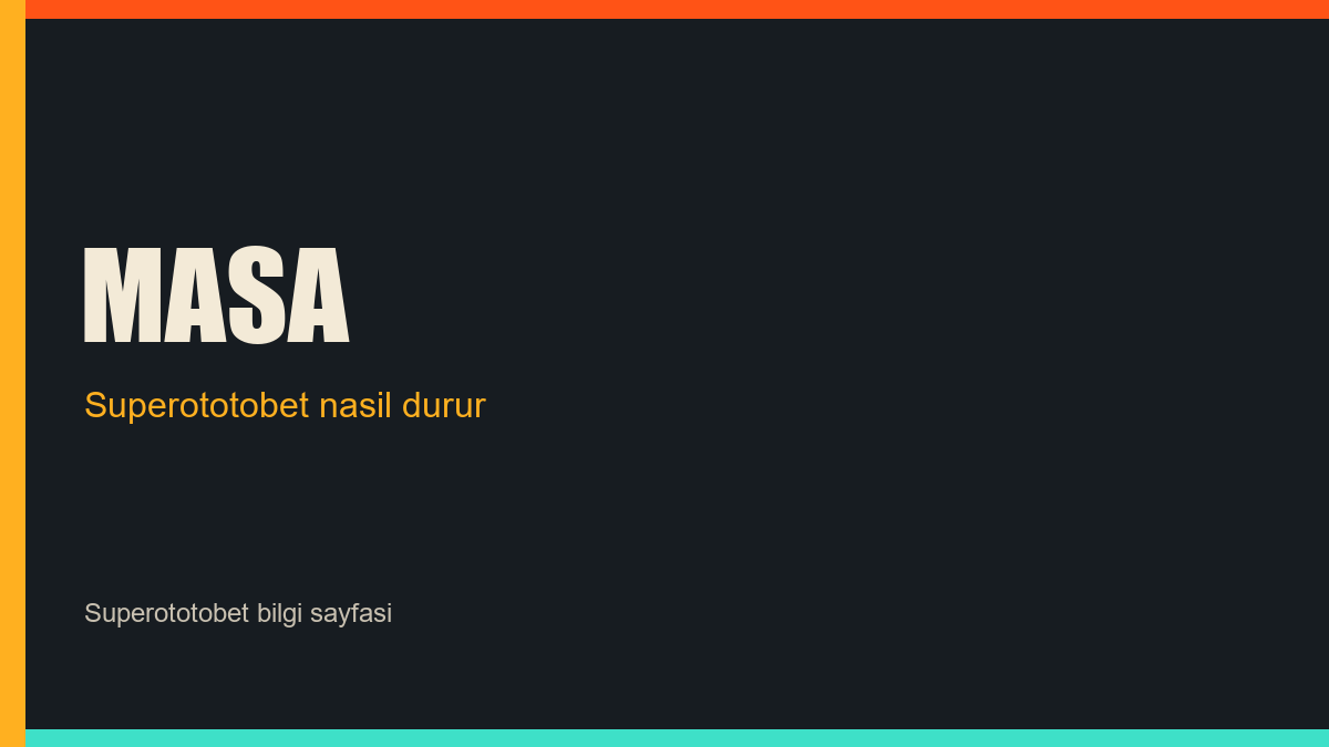 Superototobet hakkında masa notu